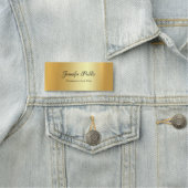 Handgeschreven Manuscript Moderne Elegant Gold Sja Naamplaatje (In situ)