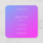 Handgeschreven Manuscript Moderne Sjabloon Elite D Vierkante Visitekaartje (Achterkant)