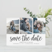 Handgeschreven Manuscript Multi Foto sparen de Dat Save The Date (Staand voorkant)