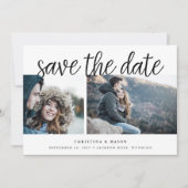 Handgeschreven Manuscript Multi Foto sparen de Dat Save The Date (Voorkant)