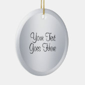 Handgeschreven Manuscript Sjabloon Silver Metallic Keramisch Ornament (Rechts)