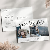 Handgeschreven Manuscript Twee Foto sparen de Datu Aankondigingskaart