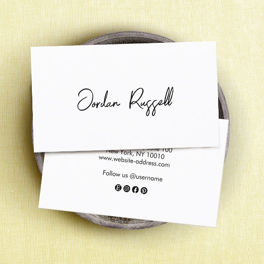 Handgeschreven Manuscript van de Handtekening Zwar Visitekaartje