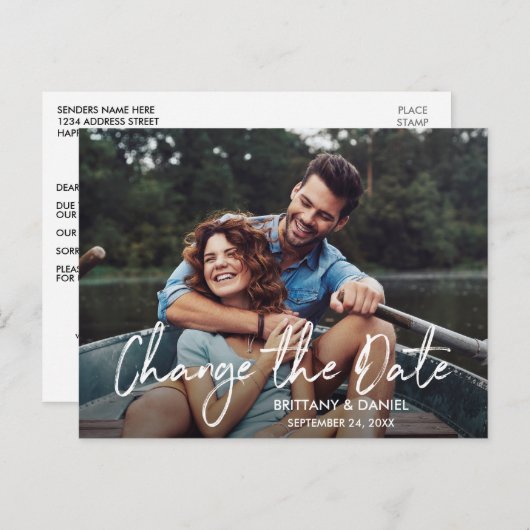 Handgeschreven Manuscript verander de Datum Nieuwe Briefkaart (Voorkant / Achterkant)