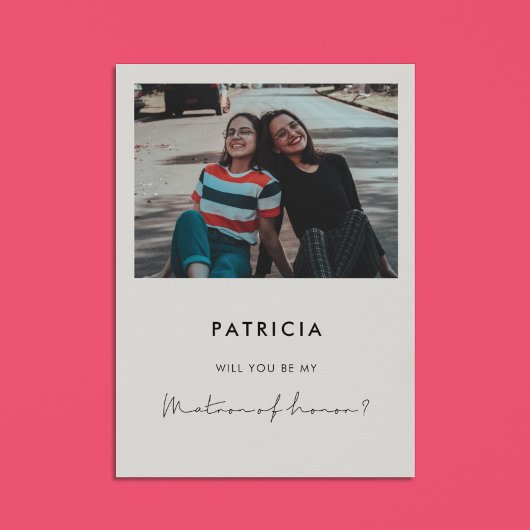 Handgeschreven Matron of Honor-voorstelkaart Kaart