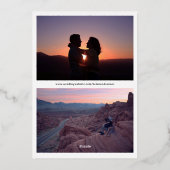 handgeschreven medaillon Foto Opslaan De Datum Folie Uitnodiging (Achterkant)