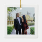 Handgeschreven Merry and Engaged Arch Photo Keramisch Ornament (Achterkant)