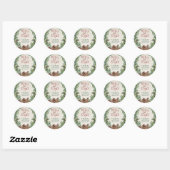 Handgeschreven Merry Bright Holiday Wreatadres Ronde Sticker (Vel)