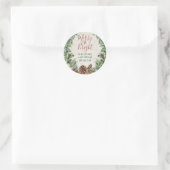 Handgeschreven Merry Bright Holiday Wreatadres Ronde Sticker (Tas)