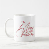 Handgeschreven Merry Christmas script ontwerp Koffiemok (Links)