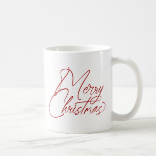 Handgeschreven Merry Christmas script ontwerp Koffiemok