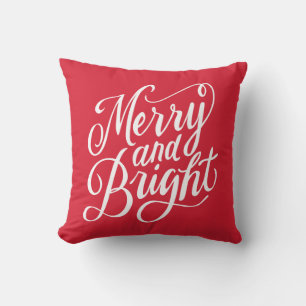 Handgeschreven Merry- en Bright-scriptontwerp met Kussen