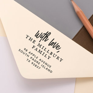 Handgeschreven met naam van liefdesfamilie Retoura Rubberstempel