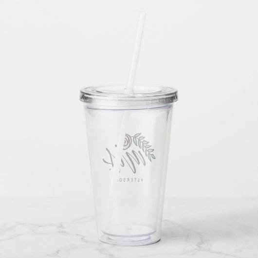 Handgeschreven mevrouw Jouw naam Acryl Drinkbeker (Achterkant)