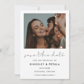 Handgeschreven minimalist Bewaar de datumfoto Save The Date (Voorkant)