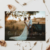 Handgeschreven minimalist Onze eerste kerst getrou Kaart