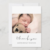 Handgeschreven minimalistisch Baby shower bedankt  (Voorkant)