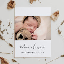 Handgeschreven minimalistisch Baby shower bedankt