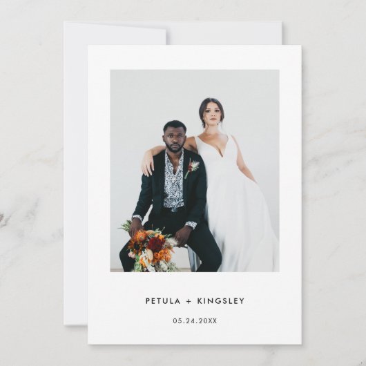 Handgeschreven minimalistisch Elopement-ontvangstf Kaart (Voorkant)