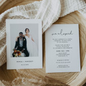 Handgeschreven minimalistisch Elopement-ontvangstf Kaart