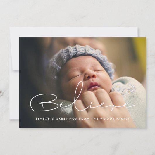 Handgeschreven minimalistisch geloven dat u een fo feestdagenkaart (Voorkant)