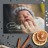 Handgeschreven minimalistisch geloven dat u een fo feestdagenkaart