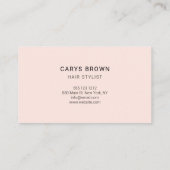 Handgeschreven minimalistisch handgeschreven handg visitekaartje (Achterkant)