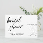Handgeschreven Minimalistisch Modern Bruidsdouche Kaart (Staand voorkant)