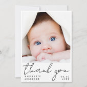 Handgeschreven minimalistisch nieuw baby bedankt k (Voorkant)