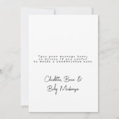 Handgeschreven minimalistisch nieuw baby bedankt k (Achterkant)