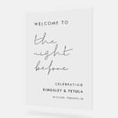 Handgeschreven minimalistisch Welkom bij 's nachts Acryl Bord (Hoek)