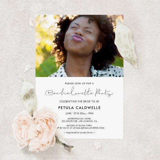 Handgeschreven minimalistische Bachelorette Party  Kaart