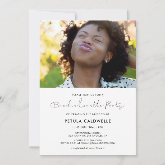 Handgeschreven minimalistische Bachelorette Party  Kaart (Voorkant)