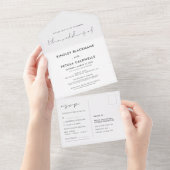 Handgeschreven minimalistische huwelijksuitnodigin all in one uitnodiging (Afscheurbaar)