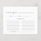 Handgeschreven minimalistische receptkaart voor Vr (Voorkant)