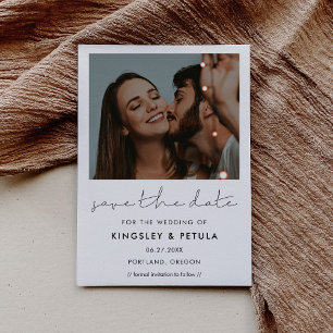 Handgeschreven minimalistische Save the date foto