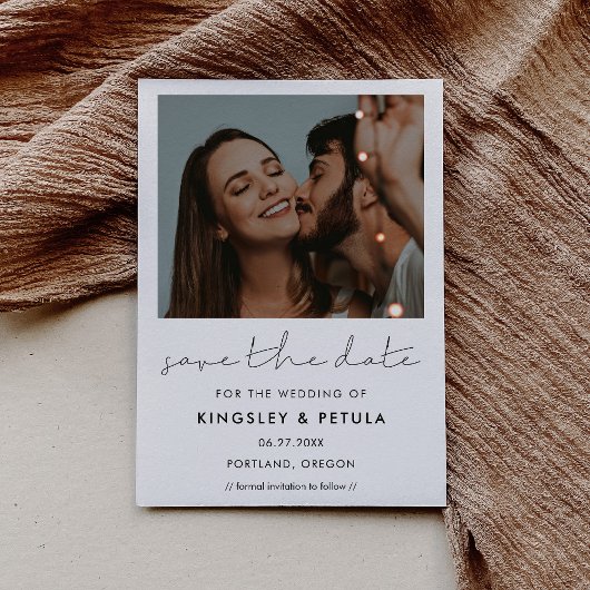 Handgeschreven minimalistische Save the date foto