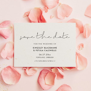 Handgeschreven minimalistische save the date uitno