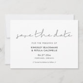 Handgeschreven minimalistische save the date uitno (Voorkant)