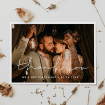 Handgeschreven minimalistische trouw Trouwkaart