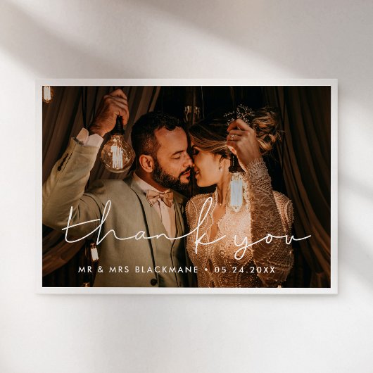 Handgeschreven minimalistische trouw Trouwkaart Aankondiging