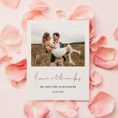 Handgeschreven minimalistische trouwfoto Bedankt