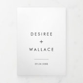 Handgeschreven minimalistische trouwfoto drieluik uitnodiging (Cover)