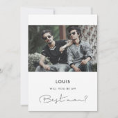 Handgeschreven minimalistische Wil je mijn getuige Kaart (Voorkant)