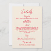 Handgeschreven Modern alles in één bruiloft Kaart (Achterkant)