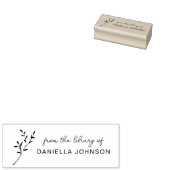 Handgeschreven modern botanisch boek The Library o Rubberstempel (Gestempeld)