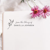 Handgeschreven modern botanisch boek The Library o Rubberstempel