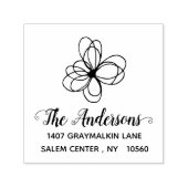 Handgeschreven Modern Flower Custom Retouradres Zelfinktende Stempel (Design)