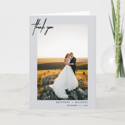 Handgeschreven Modern Grey Bedankt (Voorkant)