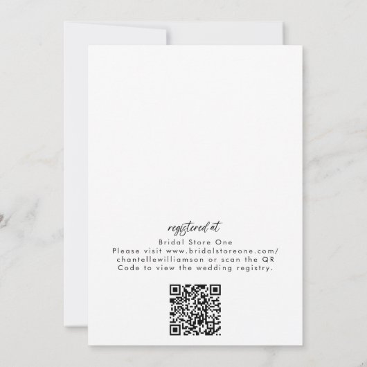 Handgeschreven modern minimalistisch QRCode-Vrijge Kaart (Achterkant)